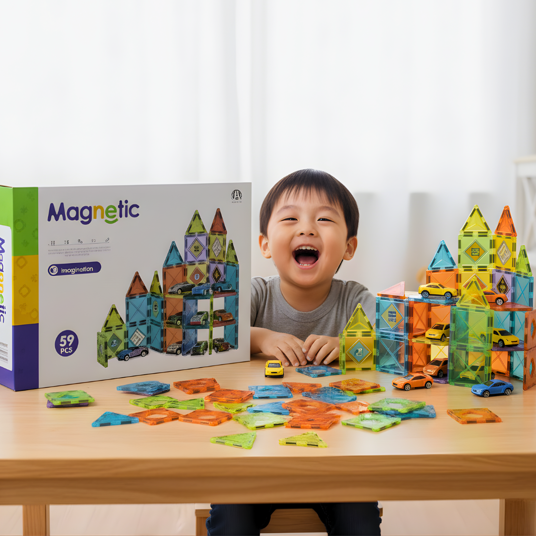 Dečji magnetni set za gradnju – Parking avantura (59 delova)